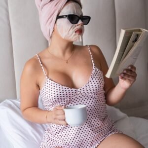 Pijama dos piezas Polka dots pink